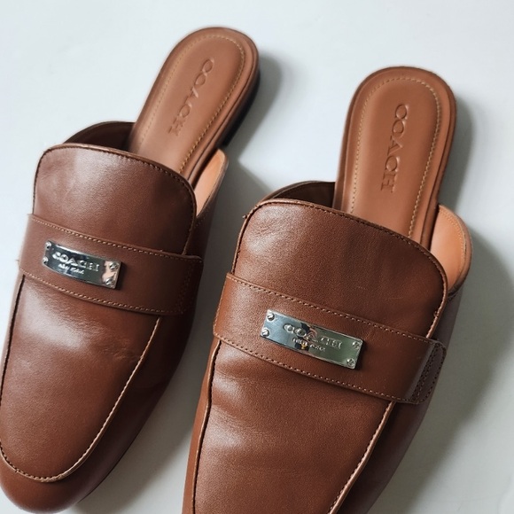 COPY - Coach Brown, leather slip on mules size 11 - Picture 2 of 6